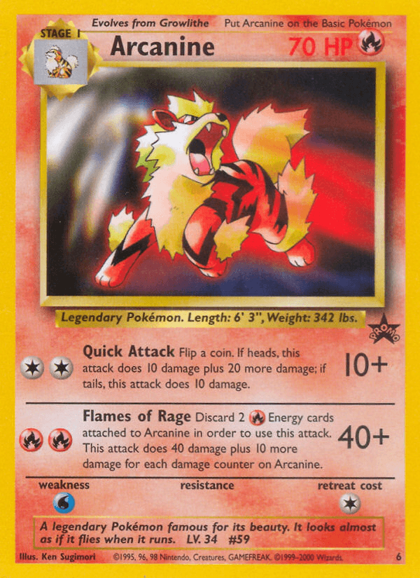 Arcanine — Wizards Black Star Promos 6