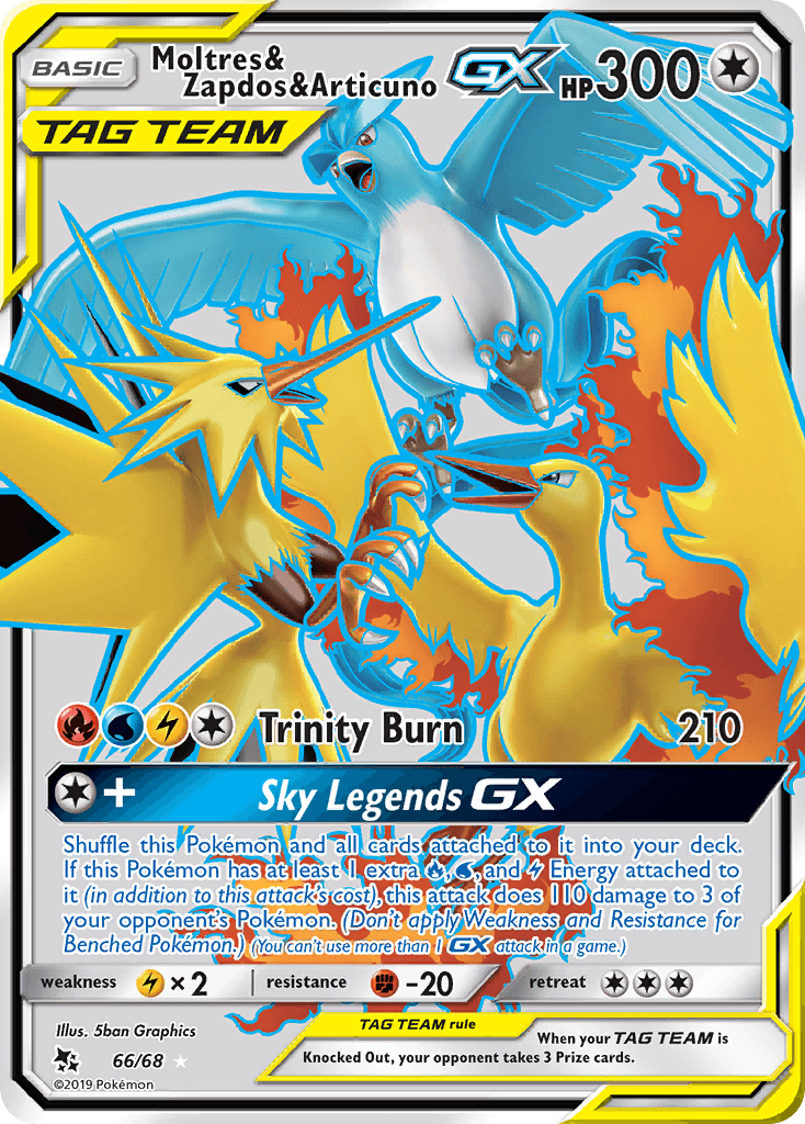 Moltres & Zapdos & Articuno-GX — Hidden Fates 66