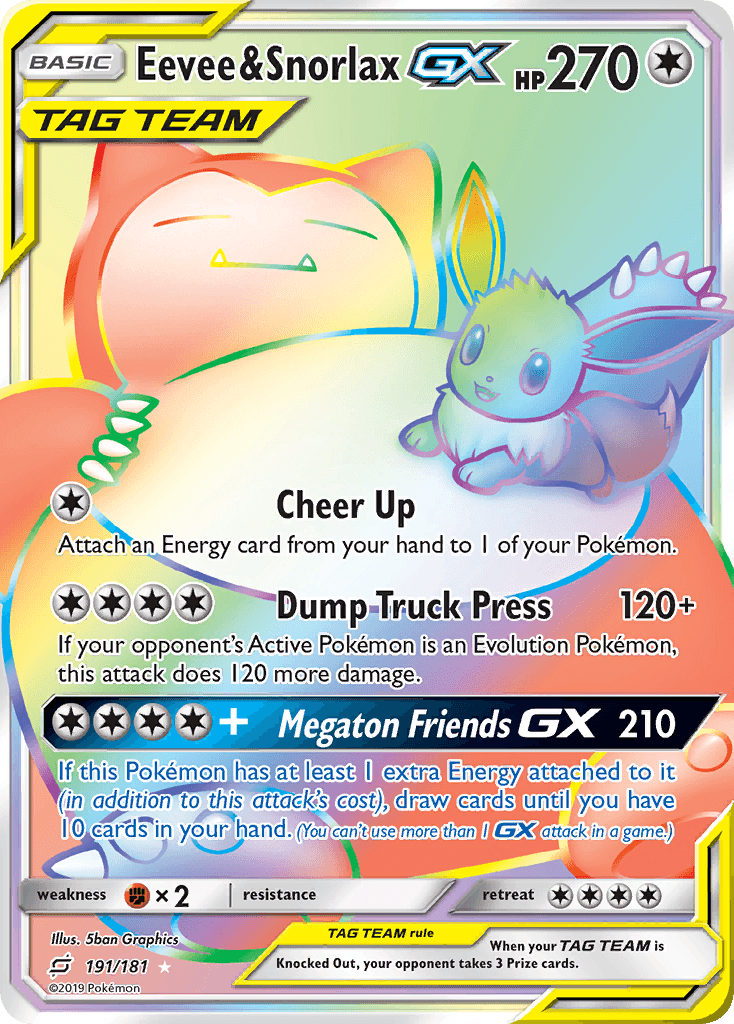 Eevee & Snorlax-GX — Team Up 191
