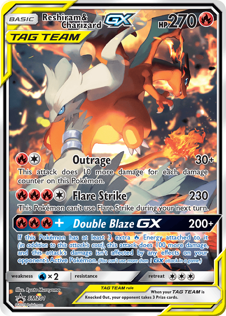 Reshiram & Charizard-GX — SM Black Star Promos SM201