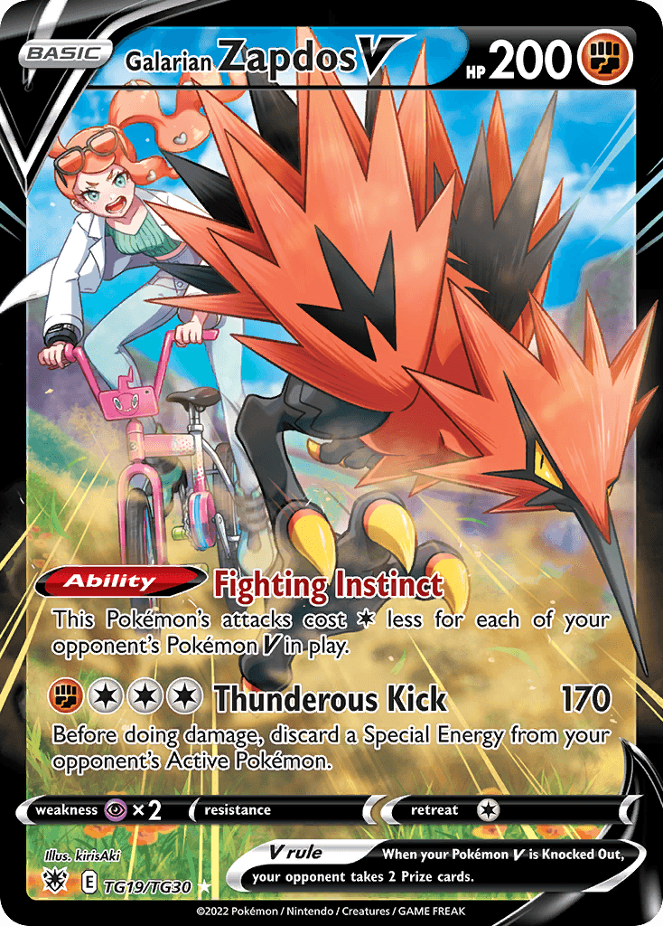 Galarian Zapdos V — Astral Radiance Trainer Gallery TG19